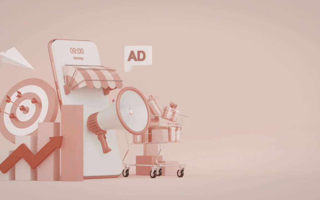 Publicidad digital en pantalla mostrando anuncios segmentados.